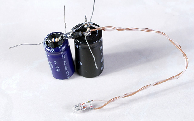 Capacitors wired together